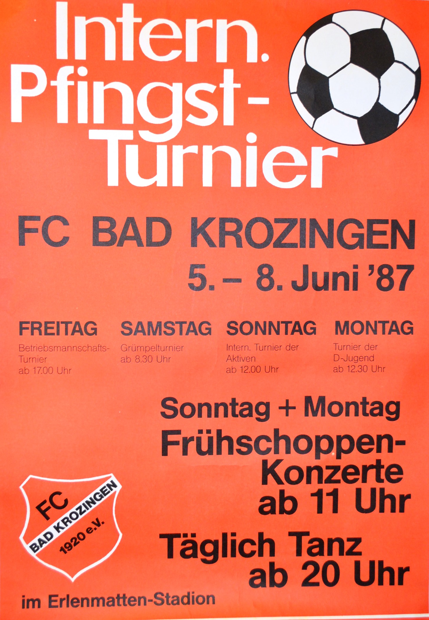 Plakat Pfingst Turnier 1987