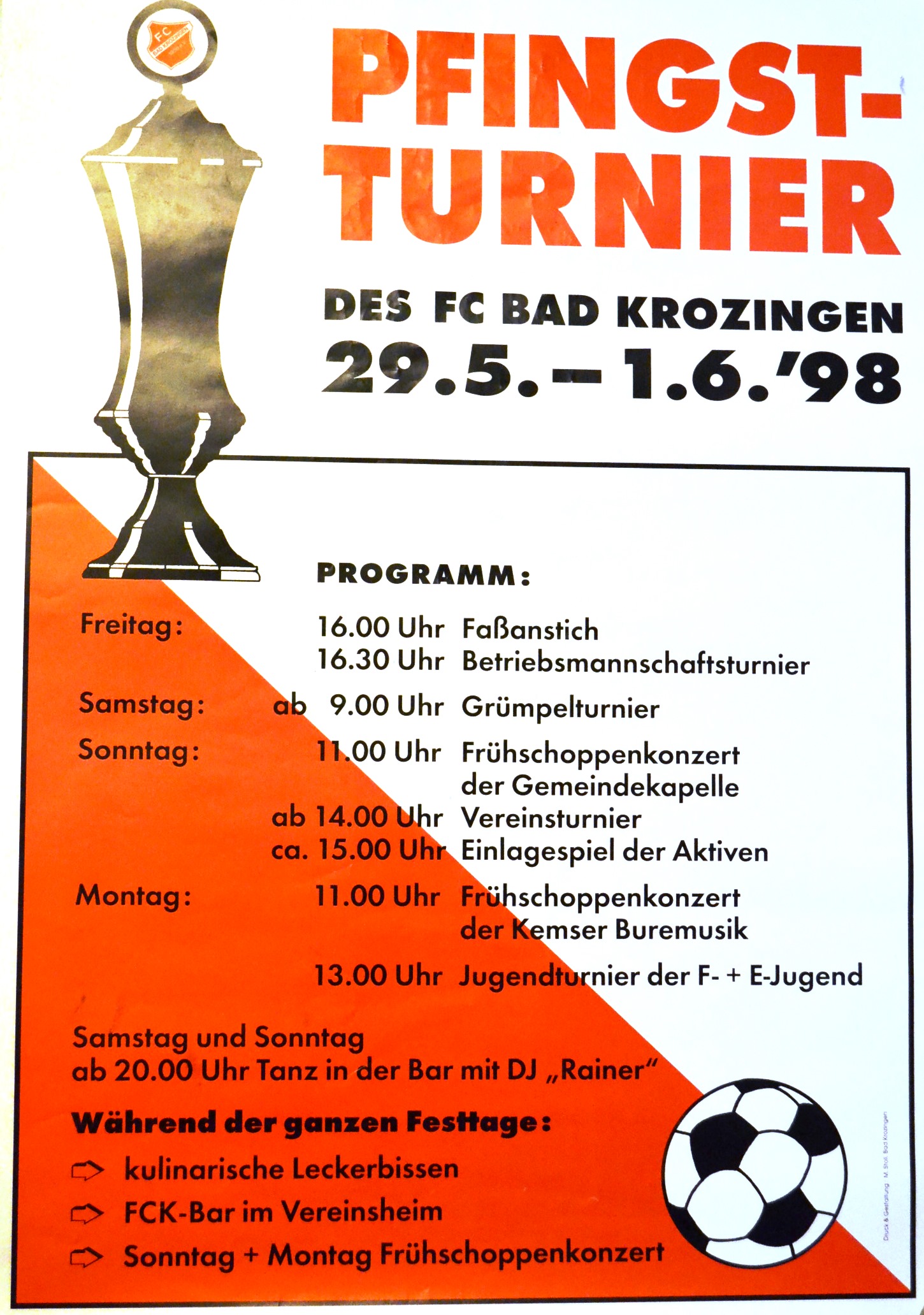 Plakat Pfingst Turnier 1998