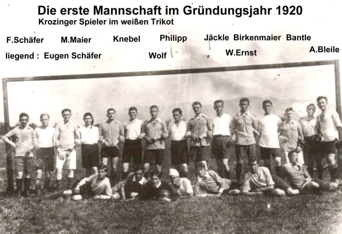 1.Mannschaft 1920 mit Namen