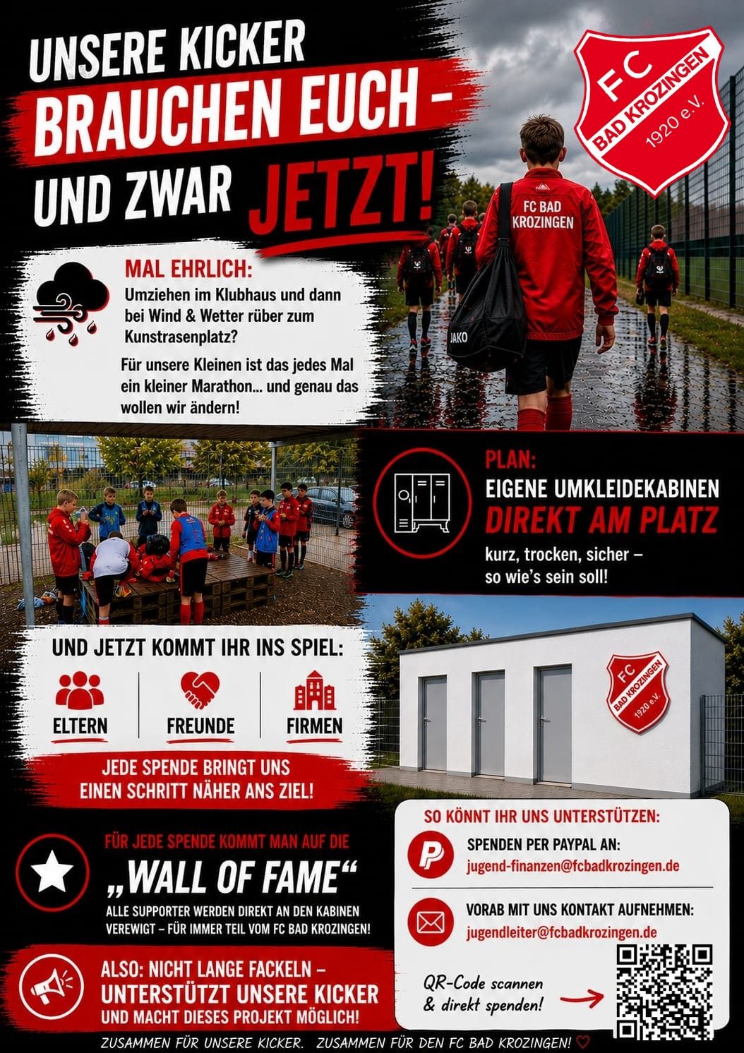 Spendenaktion Umkleidekabinen Kunstrasenplatz